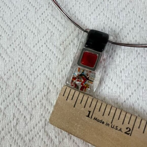 Vintage Resin Art Glass Clasp Closure Necklace Statement Piece - Picture 9 of 15